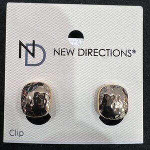 New Directions Gold Tone Clip Earrings